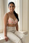 Zivame Floral Grace Padded Wired 3/4th Coverage Lace Bra - Light Pink Base With Flower — thumbnail 4